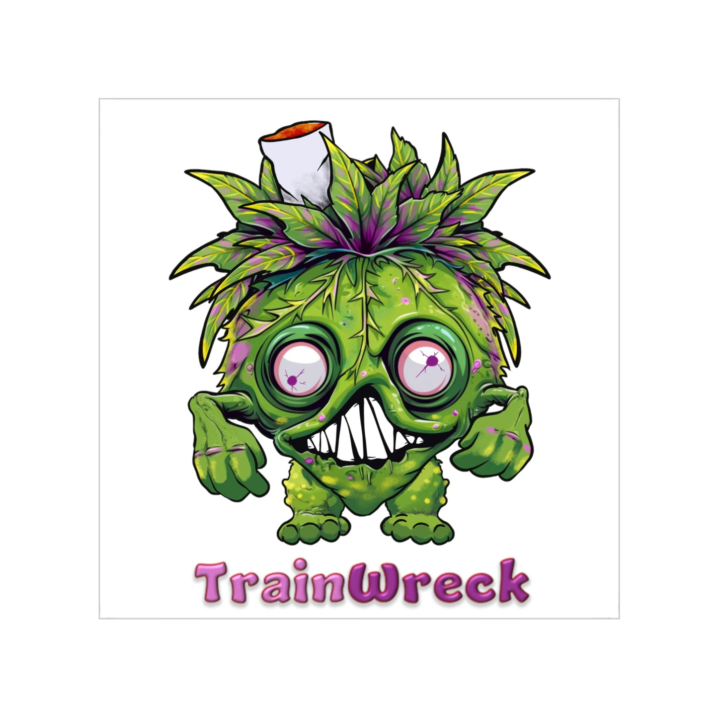 Transparent Sticker, Square - TrainWreck